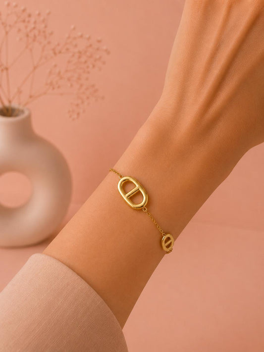 Bracelet chaîne maillons marine