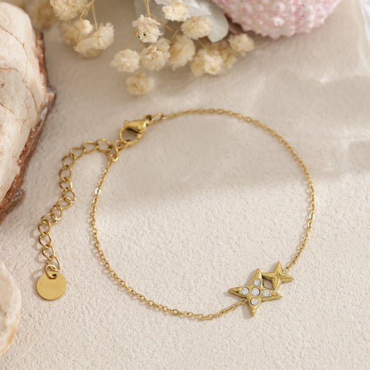 Bracelet étoiles scintillantes et strass