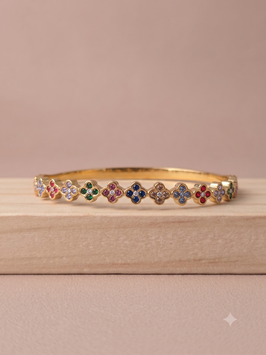Bracelet jonc ouvrable chance multicolore
