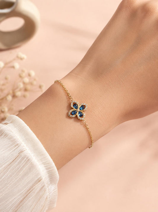 Bracelet trèfle multicolore serti