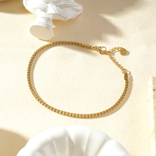 Chaîne de cheville à maille épi plate