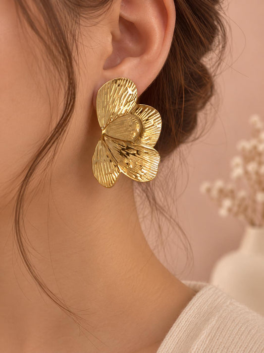 Boucles d'oreilles demi fleurs