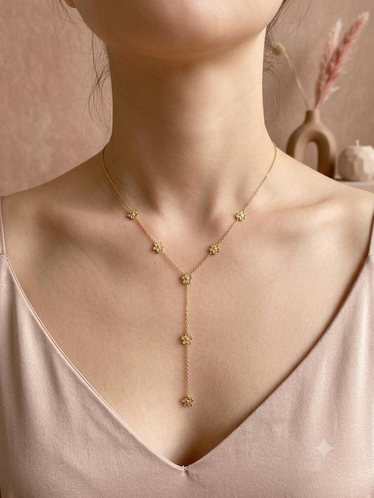 Collier sautoir fleurs