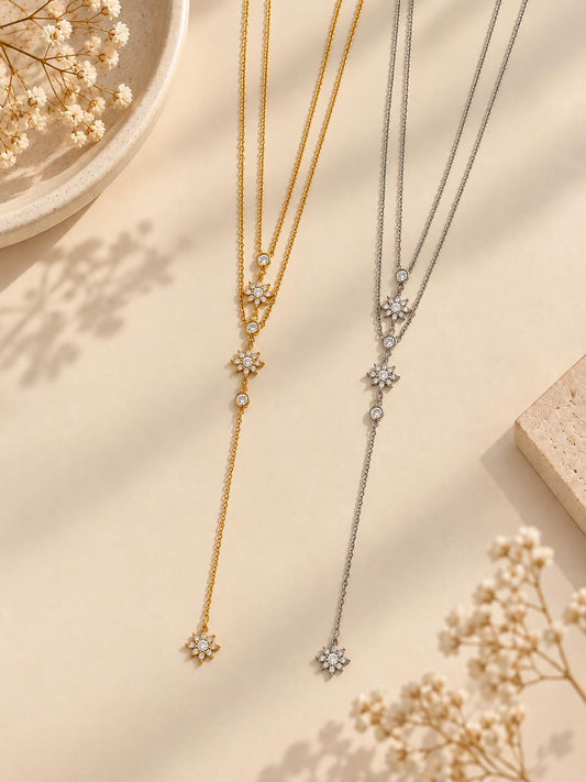 Collier chaîne étoiles serties