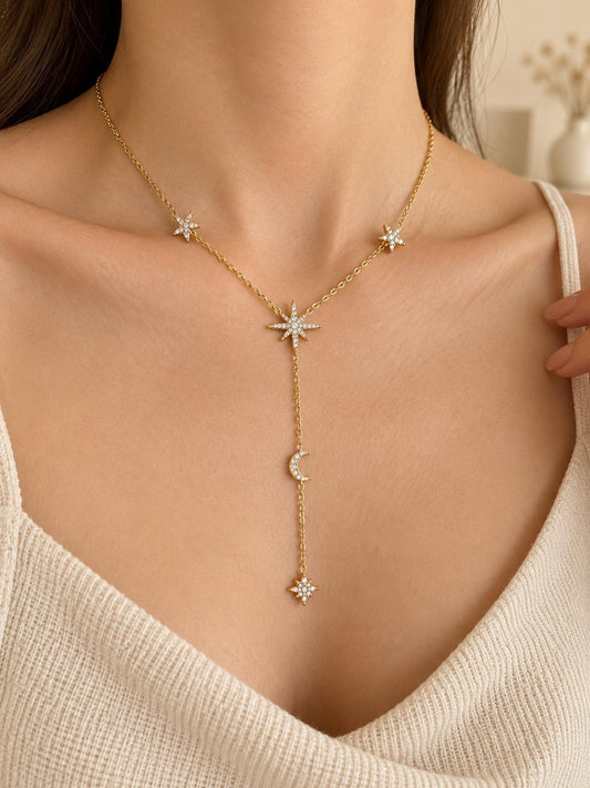 Collier doré en Y constellation