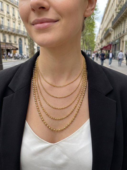Collier mutirangs à billes