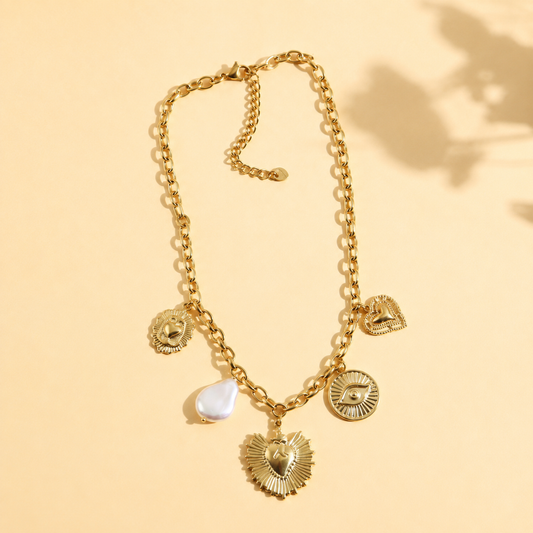Collier doré médaillons
