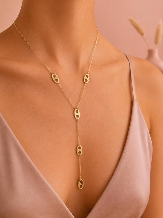 Collier chaîne maillon marine en Y