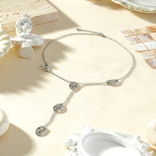 Collier chaîne maillon marine en Y