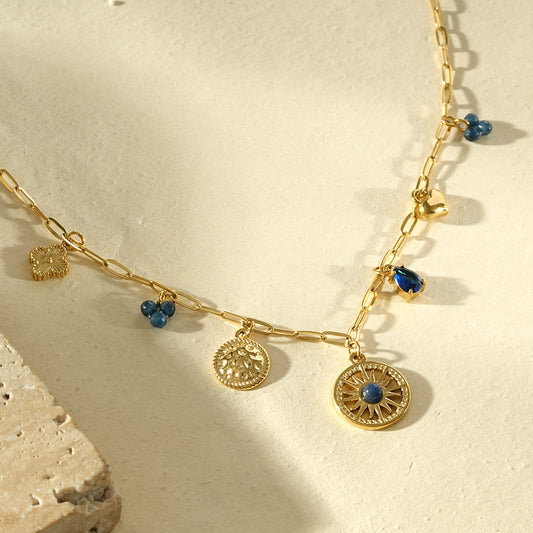 Collier à breloques pierres lapis lazuli