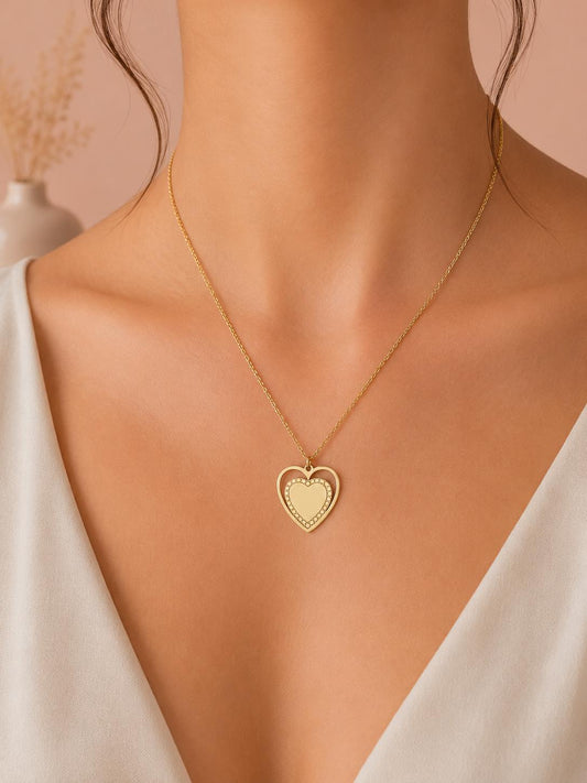Collier pendentif cœur ajouré à graver