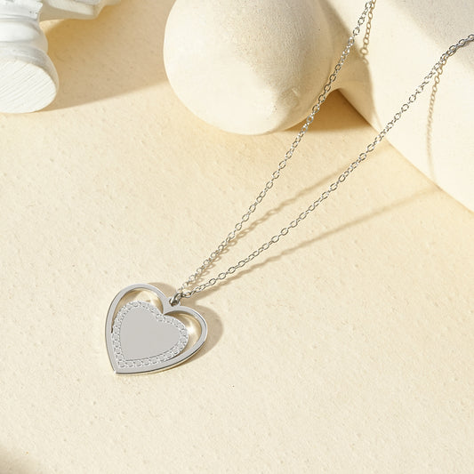Collier pendentif cœur ajouré à graver