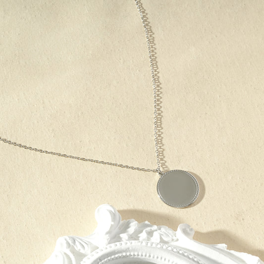 Collier médaillon rond texturé à graver