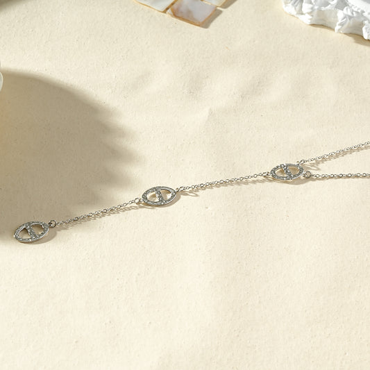 Collier chaîne maillon marine martelé chute asymétrique