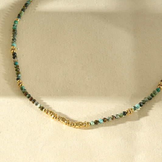 Collier perles pierre naturelle facettée