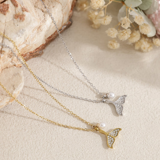 Collier queue de sirène sertie