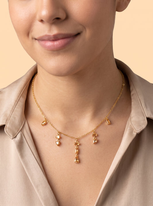 Collier chaîne pendante zircons
