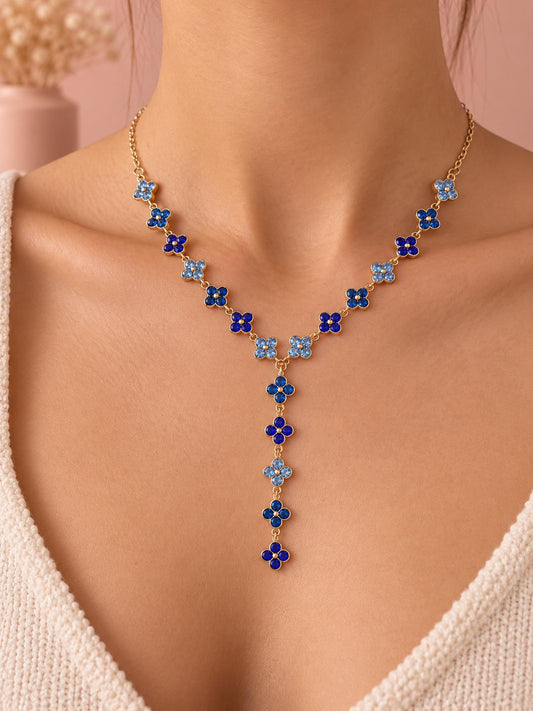 Collier chance Y trèfles sertis