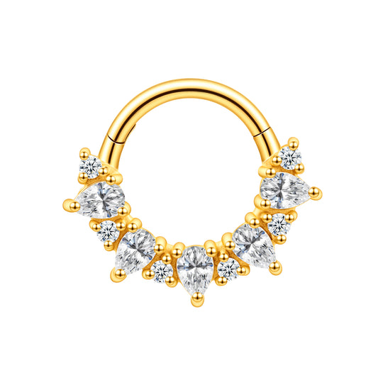 Piercing anneau couronne de strass