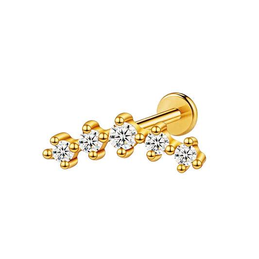 Piercing cascade de strass en acier inoxydable
