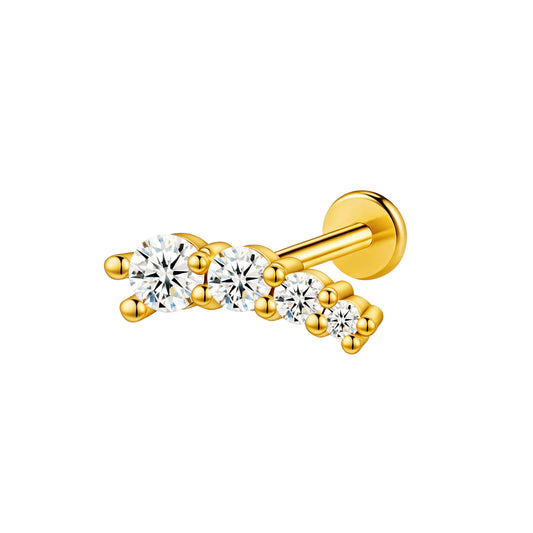 Piercing arc strassé en acier inoxydable