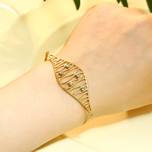 Bracelet Doré Avec Strass