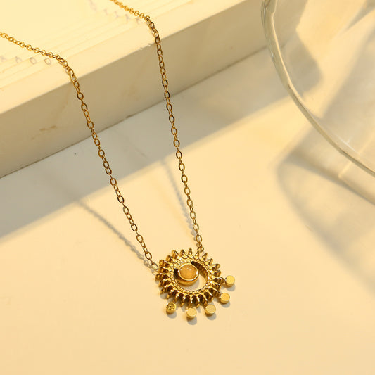 Collier Dorée Soleil avec Pierre Rose
