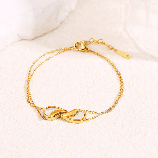 Bracelet doré ying yang en nacre