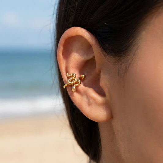 Earcuff bague d'oreille motif mini serpent