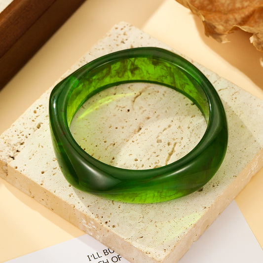 Bracelet Jonc Forme Carré Résine