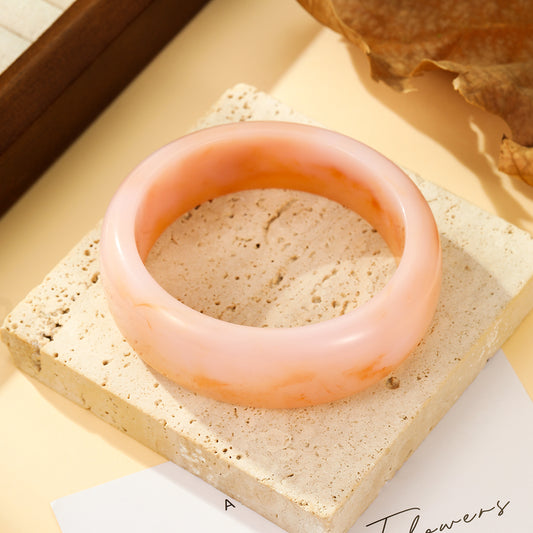 Bracelet Jonc Forme Ronde Résine Rose Poudré