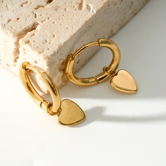 Heart hoop earrings