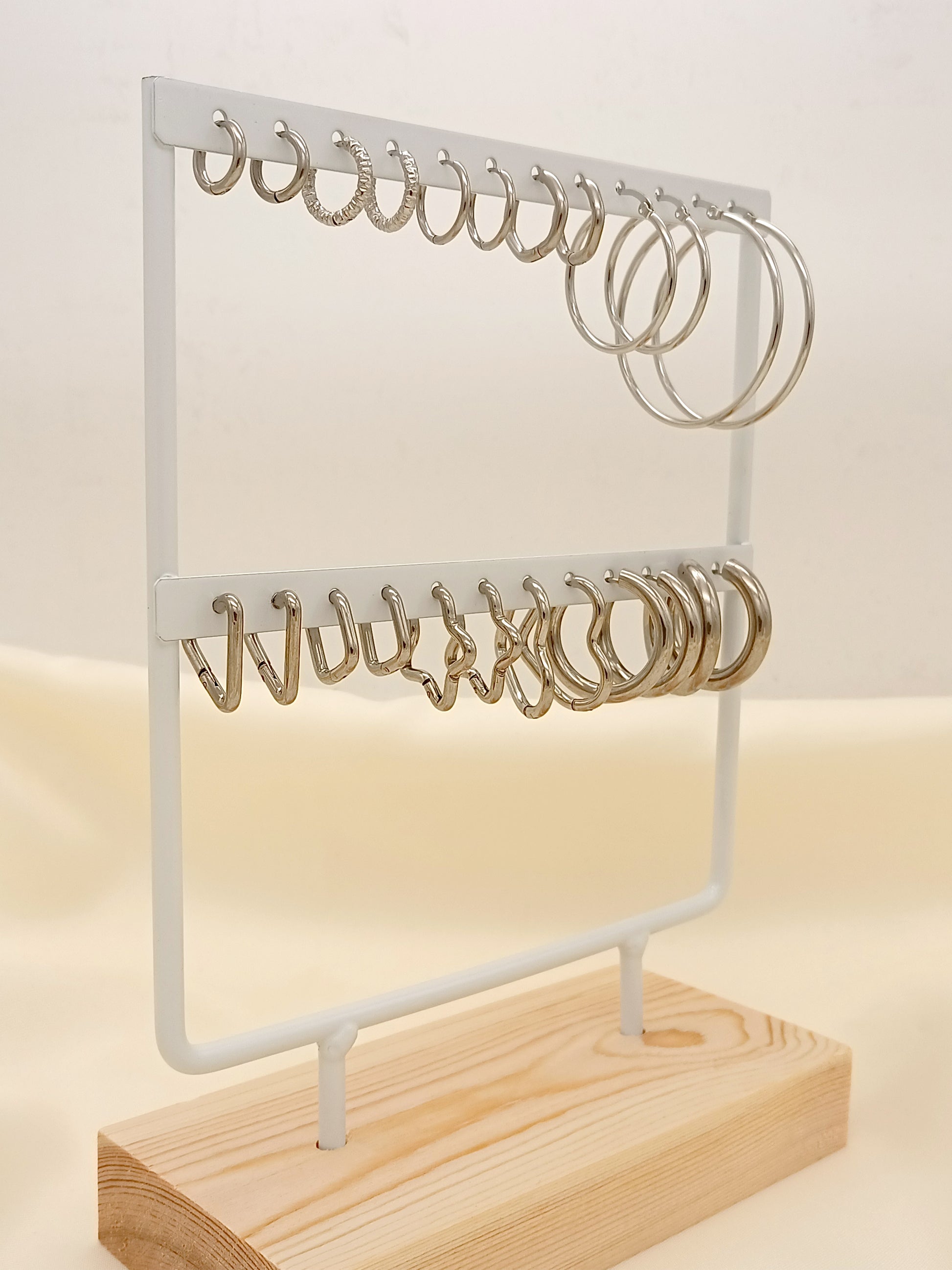Présentoir à Cartes En Bois - 2 Ensembles Avec 12 Compartiments Chacun - Dimensions Finies 27x14.1x9 Cm - Pour Cartes De Vœux, Photos, Autocollants