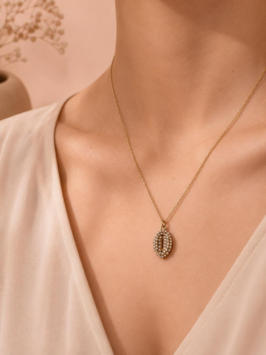 Collier pendentif coquillage strass
