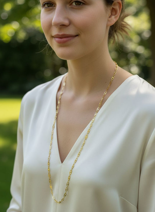 Collier sautoir maille marine 80 cm