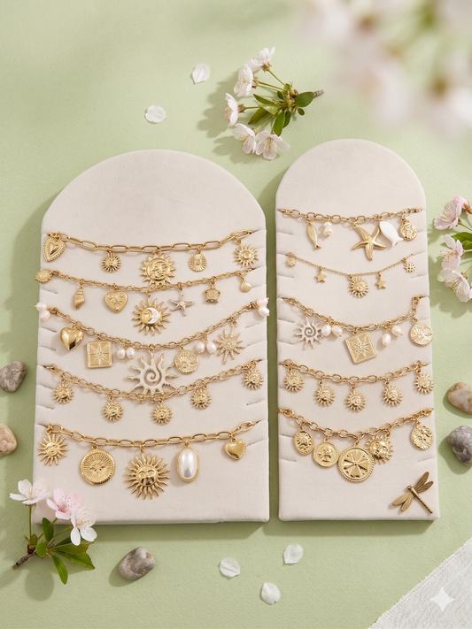 Lot de 5 bijoux à pendentifs été thème blanc