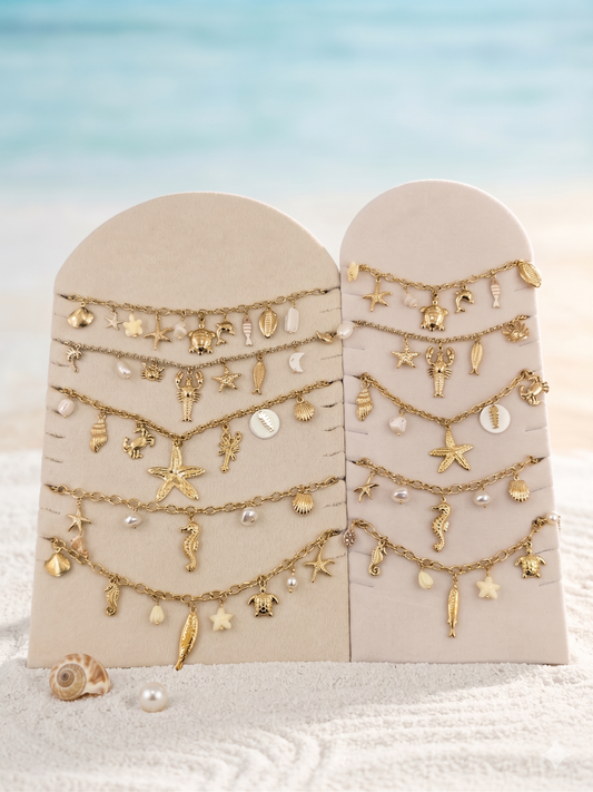 Lot de 5 bijoux à pendentifs marins