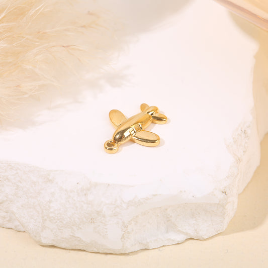 Lot de 3 pendentifs dorés avion bombé