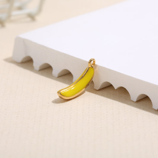 Lot de 3 pendentifs dorés bananes jaune et doré
