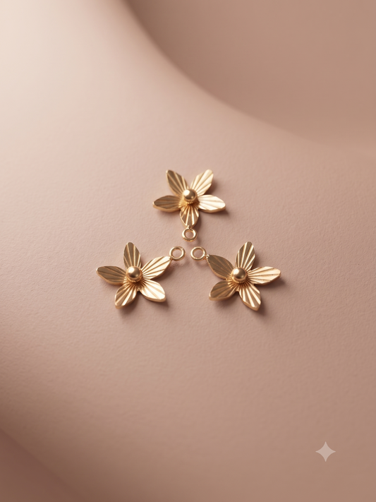 Lot de 3 pendentifs fleurs bille centrale