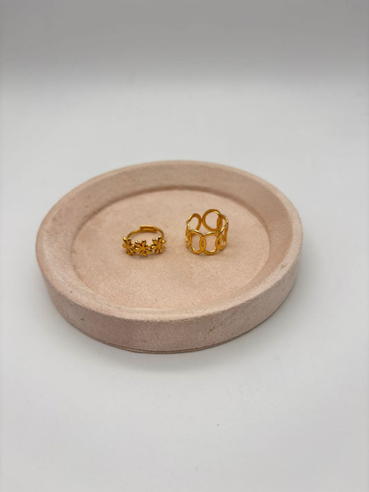 Présentoir plateau rond beige