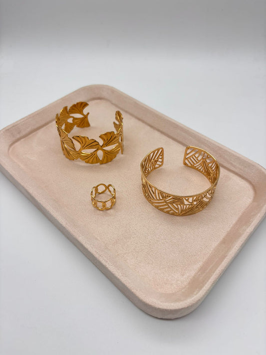 Présentoir plateau rectangle beige