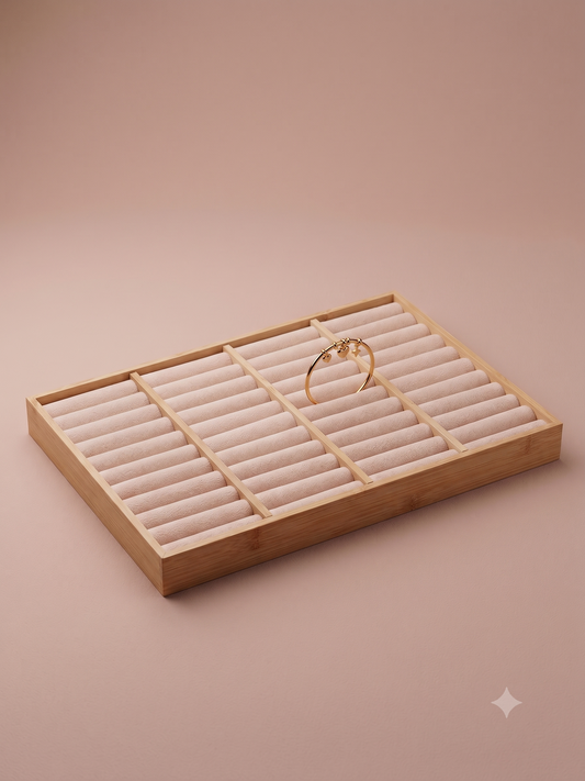 Présentoir beige pour bracelets rigides