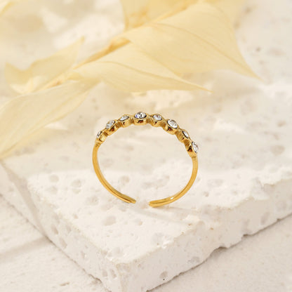 Golden rhinestone ring