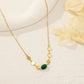 Collier losange et perles de couleur