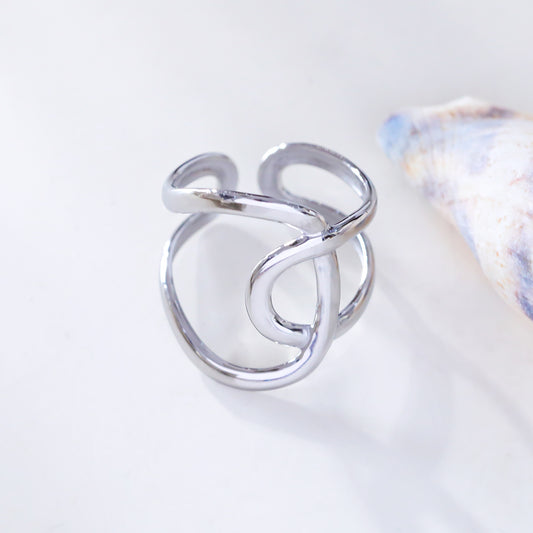 Silver color cross ring