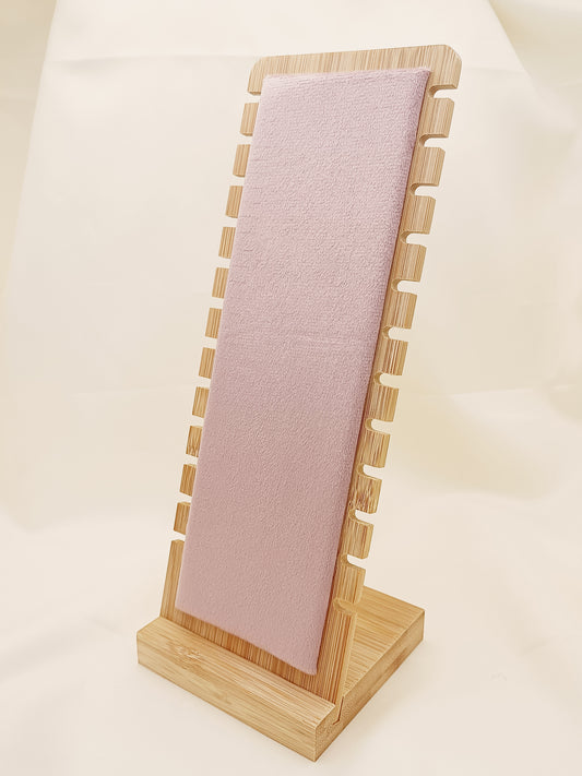 Présentoir à bracelets velours rose