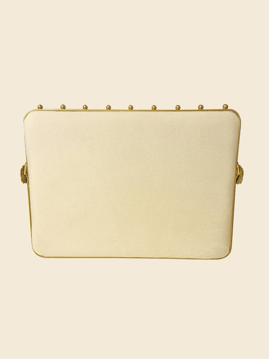 Présentoir pour colliers double faces beige et vert foncé 35 x 26 cm