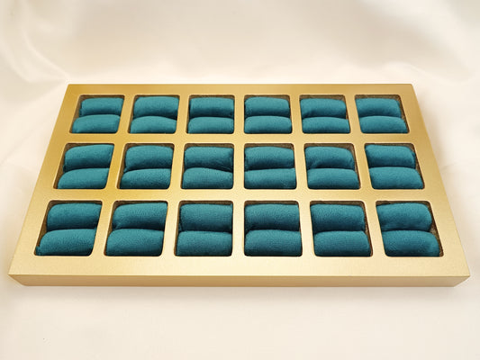 Présentoir plateau à bagues velours vert