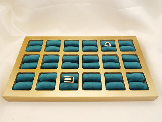 Présentoir plateau à bagues velours vert